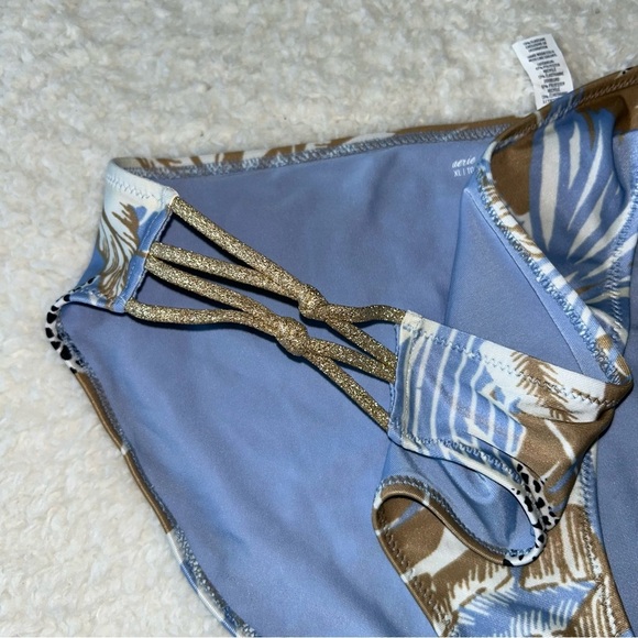 Aerie Patterned Gold Glitter Bikini Bottoms XL NEW - Picture 4 of 5
